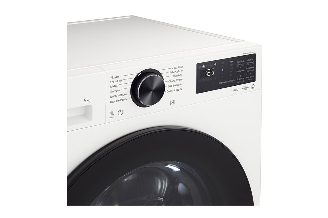 LG Πλυντήριο ρούχων 9kg, AIDD, TurboWash, Εικόνα που δείχνει μείωση των εκπομπών μικροπλαστικών έως και 60% σε εικόνα φόντου που αναπαριστά κύματα, F4X5009TWB, thumbnail 4