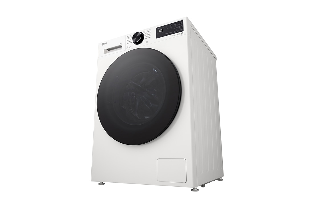 LG Πλυντήριο ρούχων 9kg, AIDD, TurboWash, Δεξιά προοπτική όψη του συνδυασμού πλυντηρίου-στεγνωτηρίου της LG, F4X5009TWB, thumbnail 12