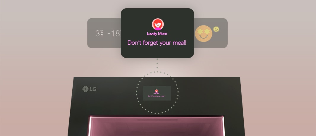 Μια εικόνα που μοιάζει με μεγέθυνση της οθόνης LCD στην κορυφή του ψυγείου.