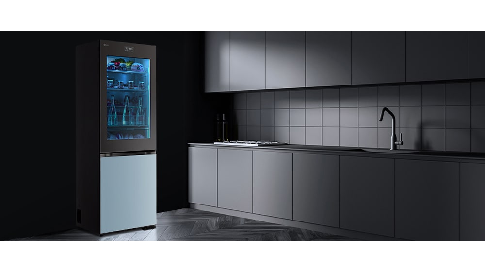 Image of a refrigerator manipulation app seen above images of two women looking free on a yacht on the sea.