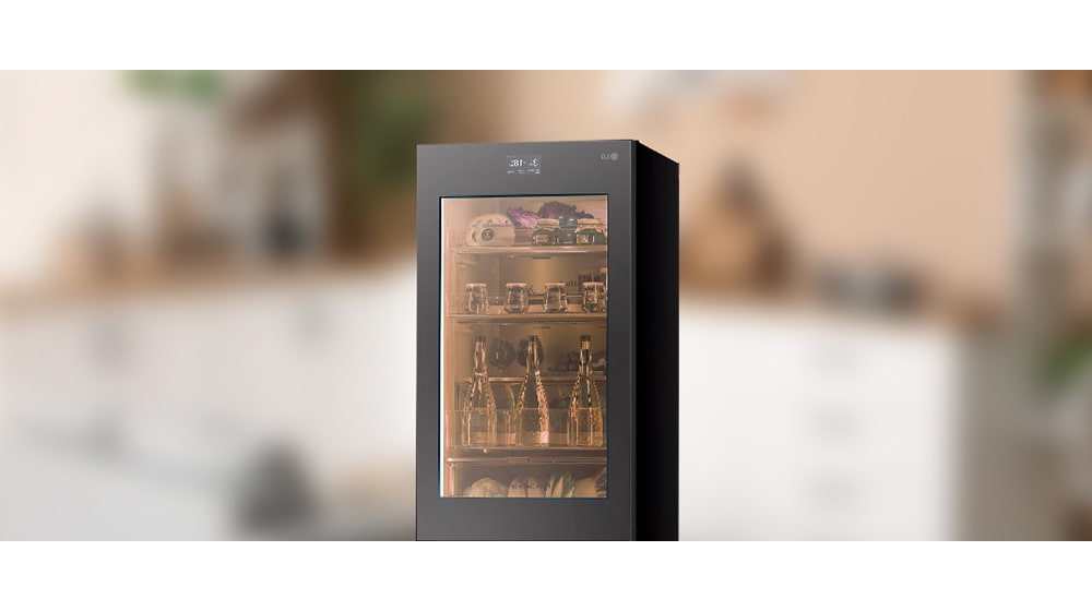 Brown-toned kitchen and refrigerator image.