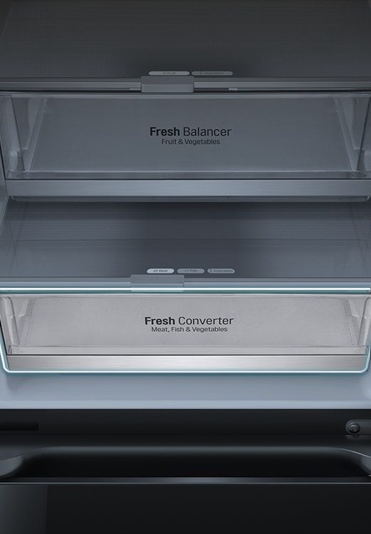 Fresh converter area inside the refrigerator.