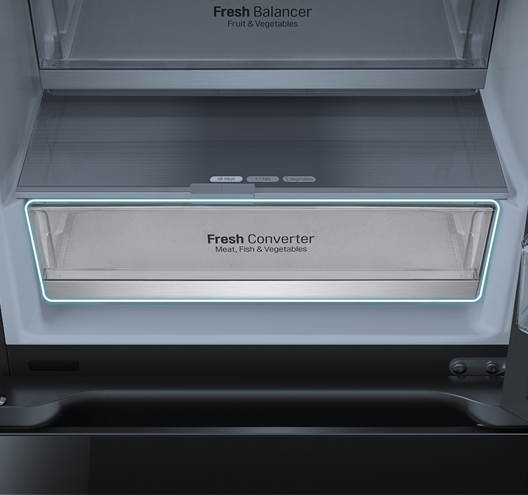 Fresh converter area inside the refrigerator.