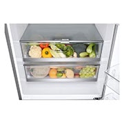 LG Ψυγειοκαταψύκτης Total No Frost 185 x 70,5 cm με βρυσάκι νερού, Drawer with food top perspective view, GBF567PZCMB, thumbnail 4