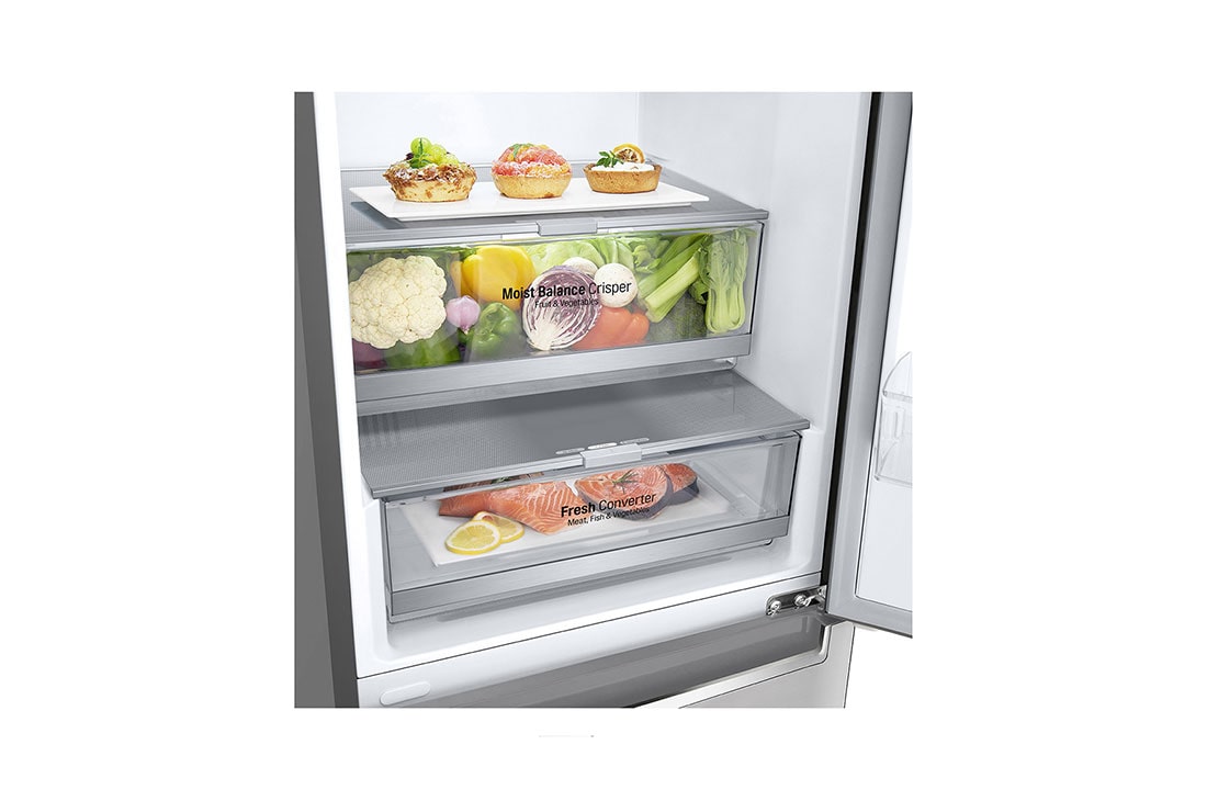LG Ψυγειοκαταψύκτης Total No Frost 203 x 59,5 cm με βρυσάκι νερού, Drawers, GBF72NSDMN, thumbnail 3
