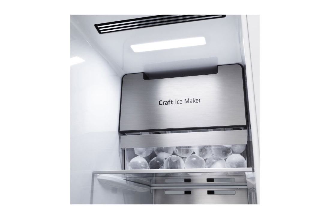 LG Ψυγείο Ντουλάπα Κάθετης Διάταξης (SxS) Total No Frost με InstaView Door-in-Door® 1790 x 91,3 cm, όψη παγομηχανής craft ice, GSXV90MCDE, thumbnail 8