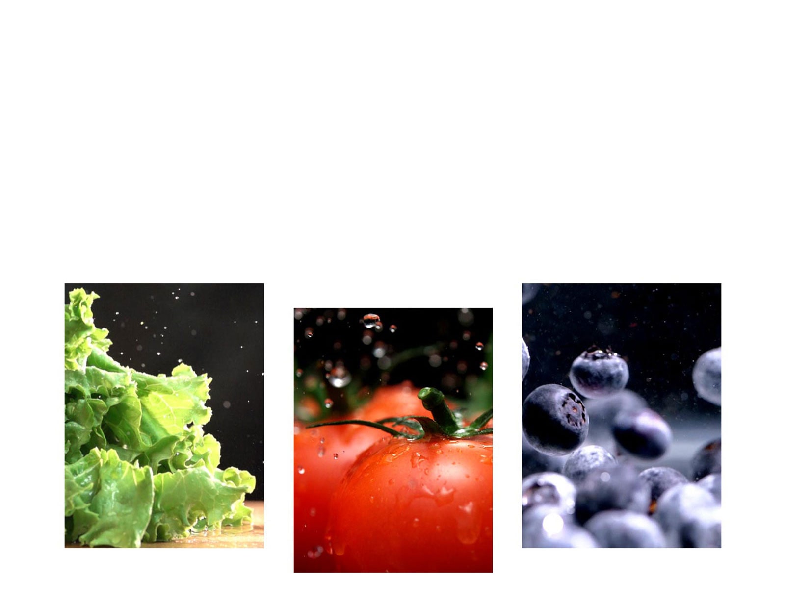 φρούτα και λαχανικά όπως μαρούλια, ντομάτες και βατόμουρα διατηρούνται φρέσκα στο προϊόν.