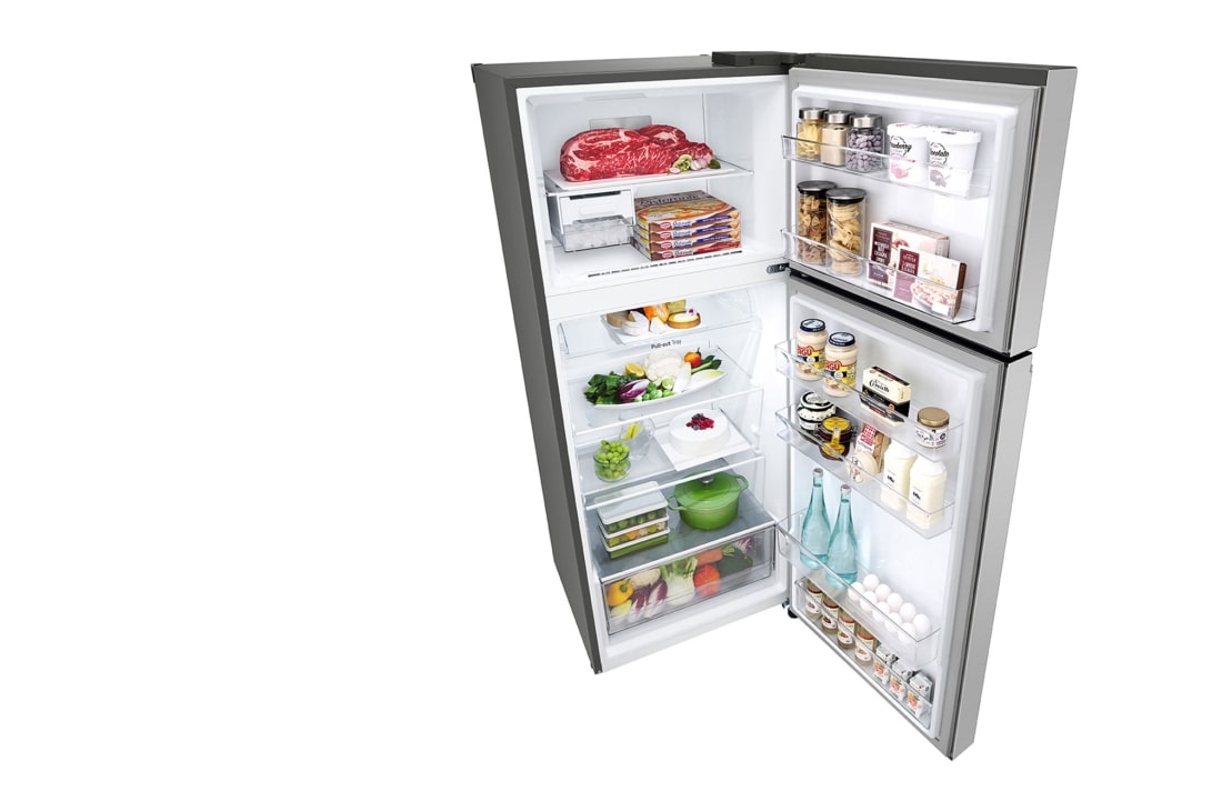 LG Ψυγείο Δίπορτο Total No Frost 176 x 70 cm, ανοικτή προοπτική κάτοψη με τρόφιμα αποθηκευμένα, GTBV36PZGKD, thumbnail 11