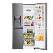 LG Ψυγείο Ντουλάπα Κάθετης Διάταξης (SxS) Total No Frost  με Door-in-Door® 1790 x 91,3 cm , ανοικτή όψη τροφίμων εμπρός δεξιά, GSJV31DSXE, thumbnail 11