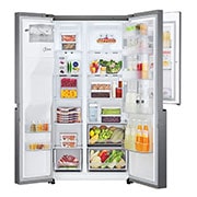 LG Ψυγείο Ντουλάπα Κάθετης Διάταξης (SxS) Total No Frost  με Door-in-Door® 1790 x 91,3 cm , μπροστινό όλο ανοιχτό φαγητό, GSJV31DSXE, thumbnail 2