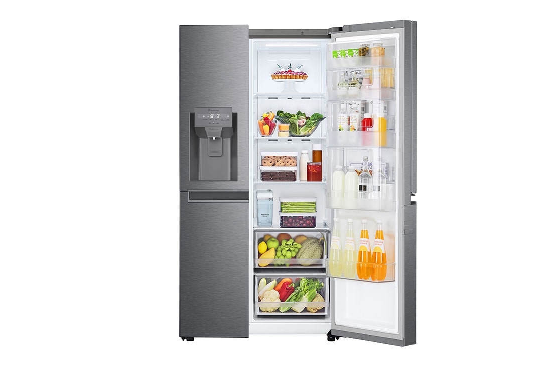 LG Ψυγείο Ντουλάπα Κάθετης Διάταξης (SxS) Total No Frost  με Door-in-Door® 1790 x 91,3 cm , ανοικτή όψη τροφίμων εμπρός δεξιά, GSJV31DSXE, thumbnail 11