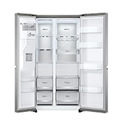 LG Ψυγείο Ντουλάπα Κάθετης Διάταξης (SxS) Total No Frost 1790 x 91,3 cm , μπροστινή ανοικτή όψη τροφίμων, GSLV90PZAD, thumbnail 2