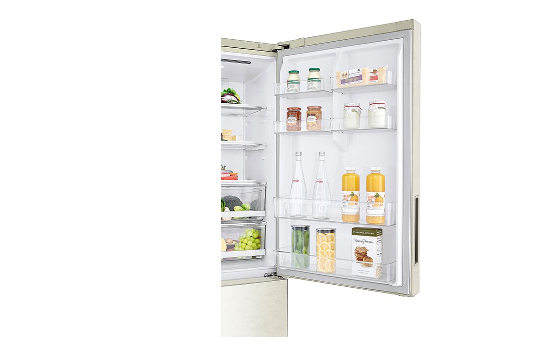 LG Ψυγειοκαταψύκτης Total No Frost 185 x 70,5 cm, door detailed view with food, GBB567SECMN, thumbnail 10