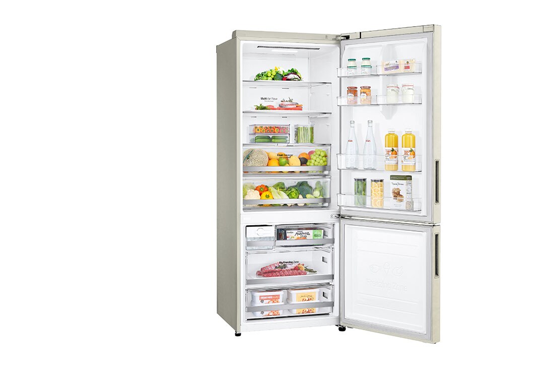 LG Ψυγειοκαταψύκτης Total No Frost 185 x 70,5 cm, left side door open with food, GBB567SECMN, thumbnail 11
