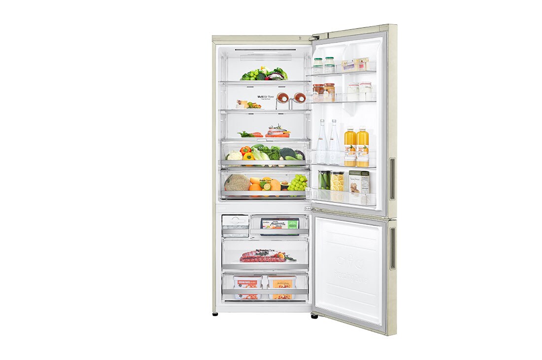LG Ψυγειοκαταψύκτης Total No Frost 185 x 70,5 cm, front door open with food, GBB567SECMN, thumbnail 2