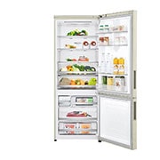 LG Ψυγειοκαταψύκτης Total No Frost 185 x 70,5 cm, front door open with food, GBB567SECMN, thumbnail 2