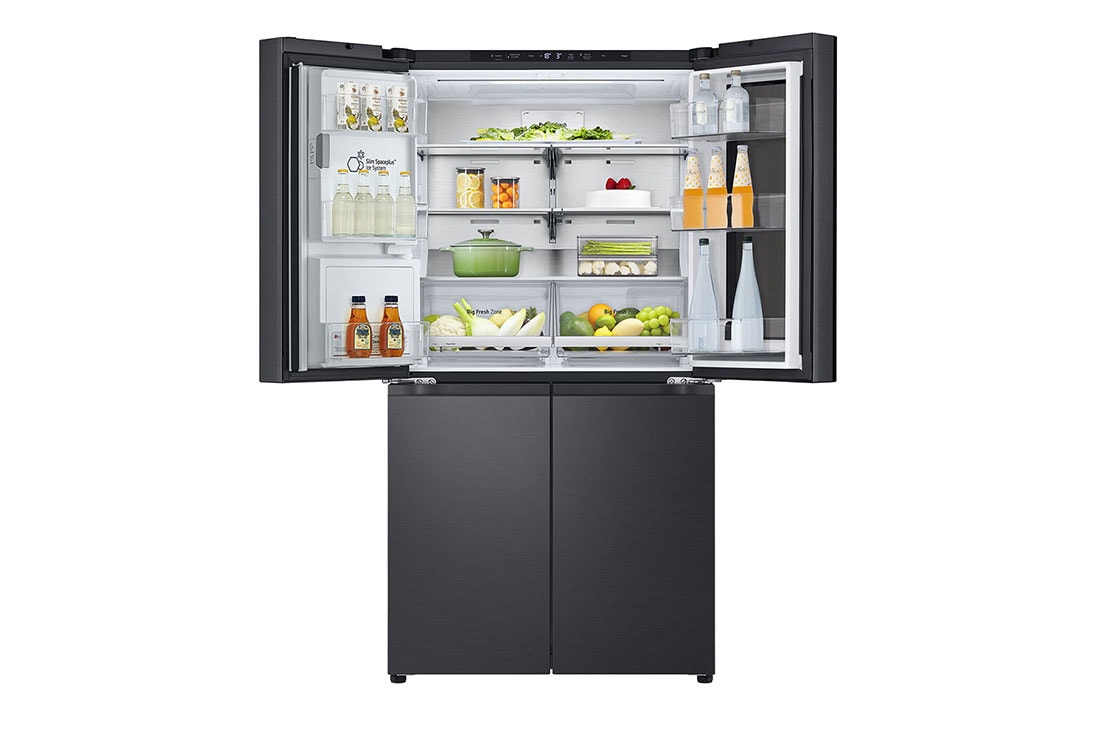 LG Ψυγείο Ντουλάπα Οριζόντιας Διάταξης (Multi Door) Total No Frost με InstaView™ 179 x 91,4 cm , FRONT VIEW TOP DOOR OPEN , GMG960EVEE, thumbnail 7