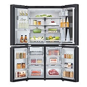 LG Ψυγείο Ντουλάπα Οριζόντιας Διάταξης (Multi Door) Total No Frost με InstaView™ 179 x 91,4 cm , FRONT VIEW DOOR OPEN WITH FOOD , GMG960EVEE, thumbnail 3