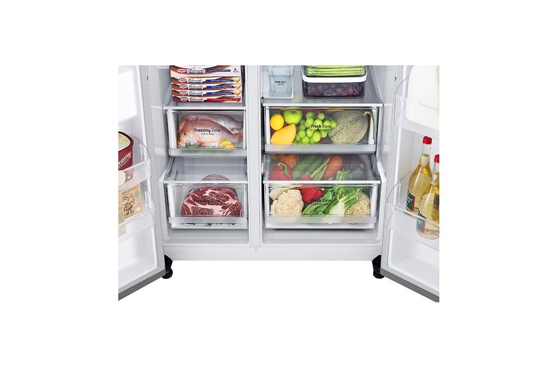 LG Ψυγείο Ντουλάπα Κάθετης Διάταξης (SxS) Total No Frost με Door in Door 179 x 91,3 cm , Drawer_Non-Moist, GSJV71PZTE, thumbnail 10