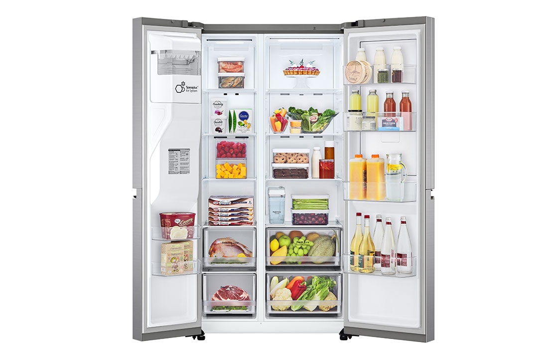 LG Ψυγείο Ντουλάπα Κάθετης Διάταξης (SxS) Total No Frost με Door in Door 179 x 91,3 cm , FrontDIDOpen_Food, GSJV71PZTE, thumbnail 4