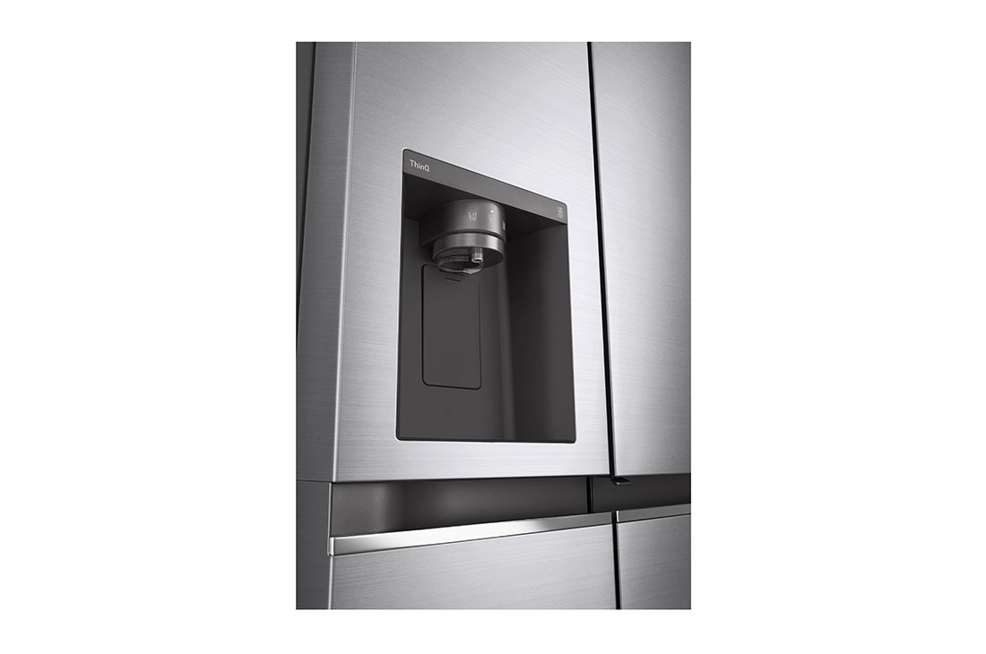 LG Ψυγείο Ντουλάπα Κάθετης Διάταξης (SxS) Total No Frost με Door in Door 179 x 91,3 cm , Dispenser view, GSJV71PZTE, thumbnail 7