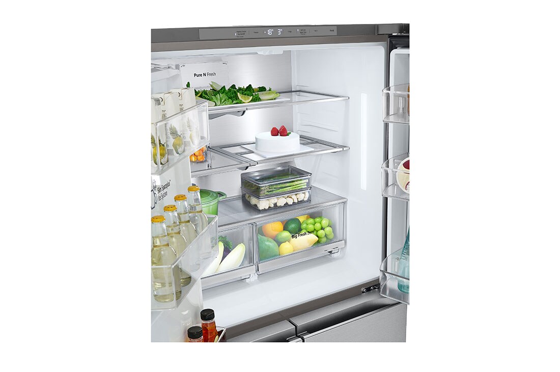 LG Ψυγείο Ντουλάπα Οριζόντιας Διάταξης (Multi Door) Total No Frost με Door in Door 179 x 91,4 cm , HiddenButton, GMJ960MBJE, thumbnail 8