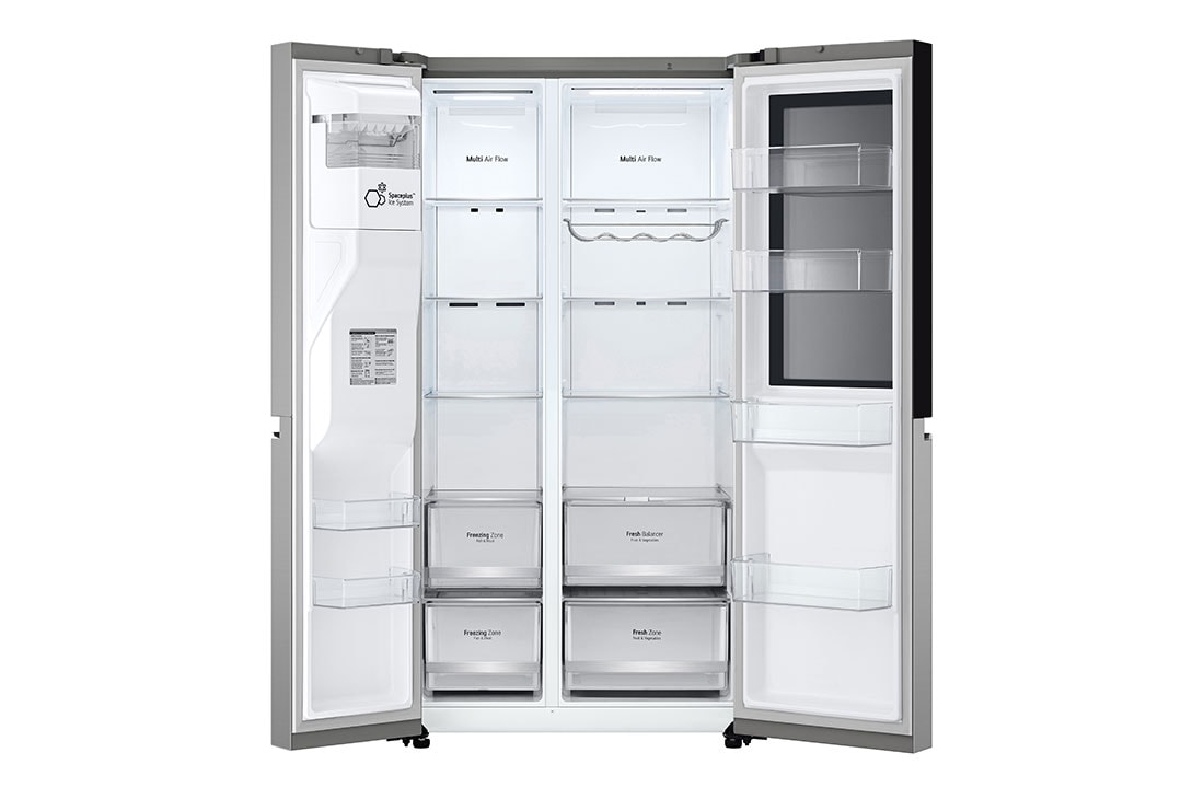 LG Ψυγείο Ντουλάπα Κάθετης Διάταξής ( SxS) Total No Frost με Instaview™ 179 x 91,3 cm, FRONT VIEW BOTTOM DOOR OPEN , GSGV80PYLL, thumbnail 6