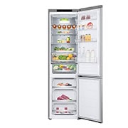 LG Ψυγειοκαταψύκτης Total No Frost 203 x 59,5 cm , Front all door open with food view, GBV7280BMB, thumbnail 2