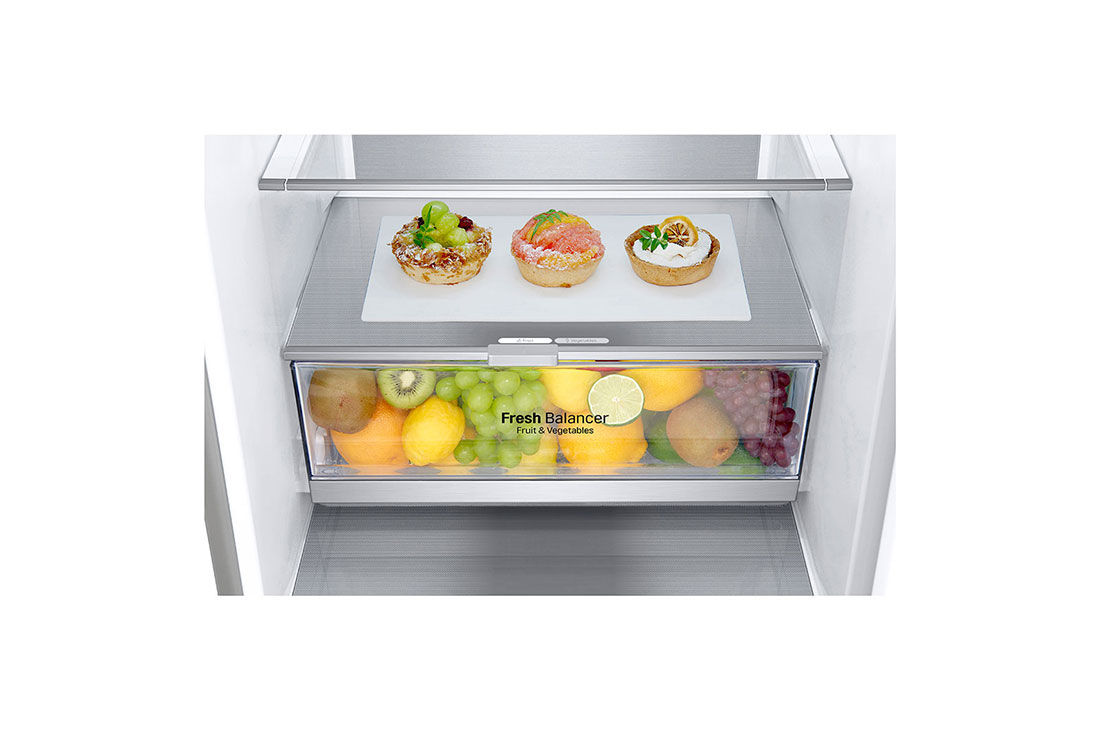 LG Ψυγειοκαταψύκτης Total No Frost 203 x 59,5 cm, top drawer with food, GBB92MBB3P, thumbnail 9