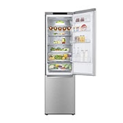 LG Ψυγειοκαταψύκτης Total No Frost 203 x 59,5 cm, front top door open with food, GBB92MBB3P, thumbnail 4