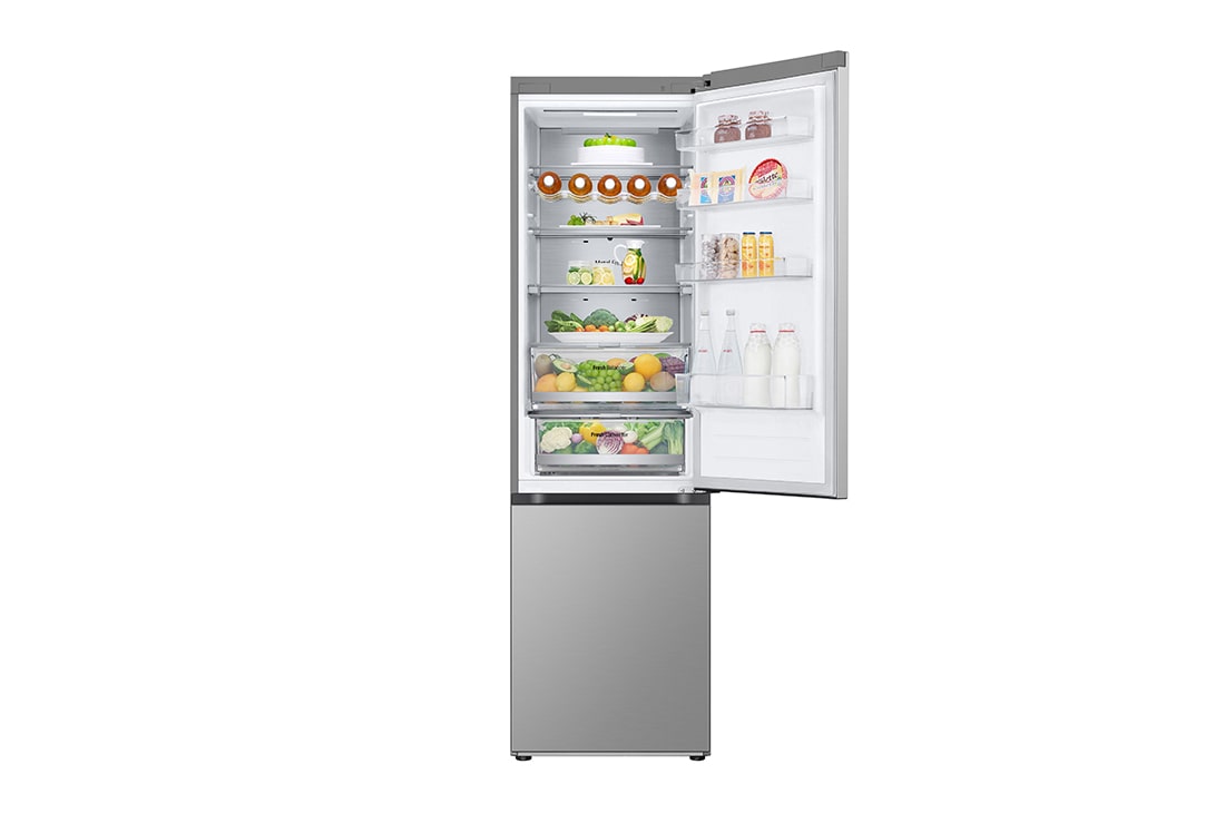 LG Ψυγειοκαταψύκτης Total No Frost 203 x 59,5 cm , front top door open with food, GBV7270CPY, thumbnail 5