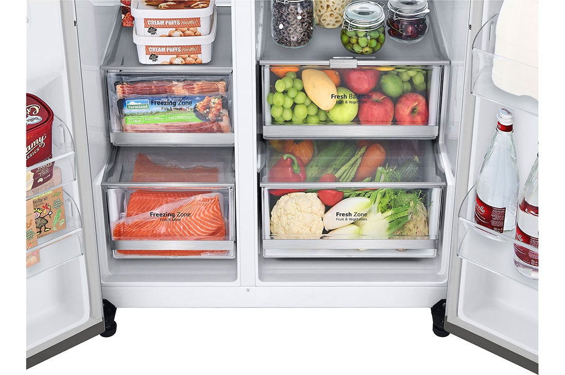 LG Ψυγείο Ντουλάπα Κάθετης Διάταξης (SxS) Total No Frost με Instaview™ 179 x 91,3 cm , Bottom view, GSVV80PYLL, thumbnail 10