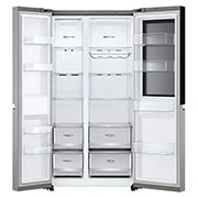 LG Ψυγείο Ντουλάπα Κάθετης Διάταξης (SxS) Total No Frost με Instaview™ 179 x 91,3 cm , Front view door open without food, GSVV80PYLL, thumbnail 4