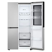 LG Ψυγείο Ντουλάπα Κάθετης Διάταξης (SxS) Total No Frost με Instaview™ 179 x 91,3 cm , Front view one side door open without food, GSVV80PYLL, thumbnail 6