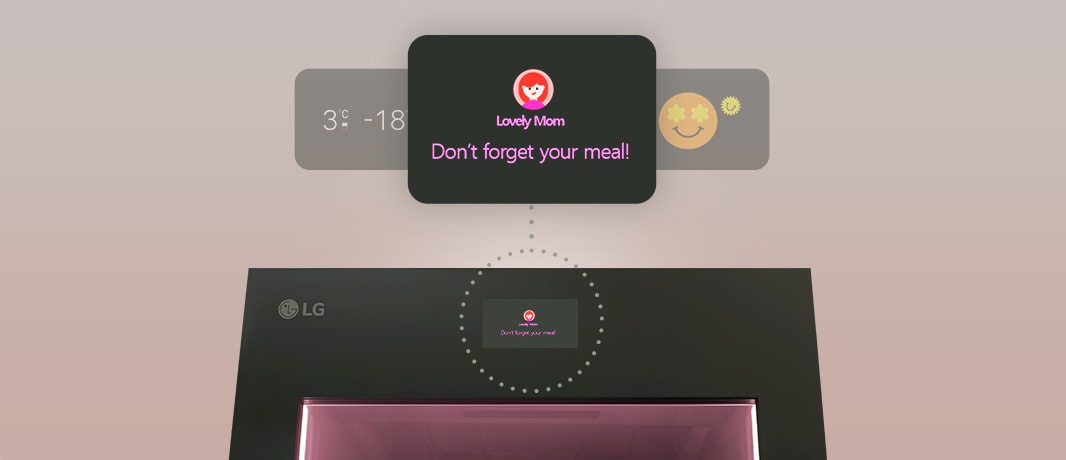 Μια εικόνα που μοιάζει με μεγέθυνση της οθόνης LCD στην κορυφή του ψυγείου.