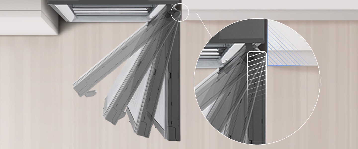 Η εικόνα της πόρτας του ψυγείου να ανοίγει πλήρως σε 90 μοίρες.