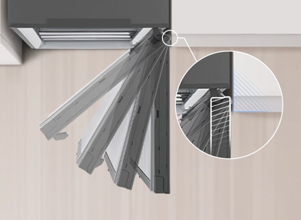 Η εικόνα της πόρτας του ψυγείου να ανοίγει πλήρως σε 90 μοίρες.