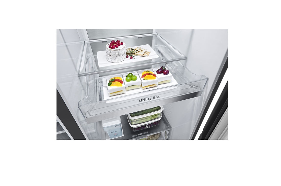 LG Ψυγείο Ντουλάπα Κάθετης Διάταξης (SxS)  Total No Frost  179 x 92,5 cm , instaview φως στο χέρι, GSLE91EVAC, thumbnail 4