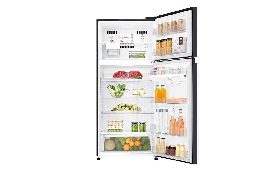 LG Ψυγείο Δίπορτο Total No Frost 180 x 78 cm, Door Open view with Food, GTB744BMBED, thumbnail 2