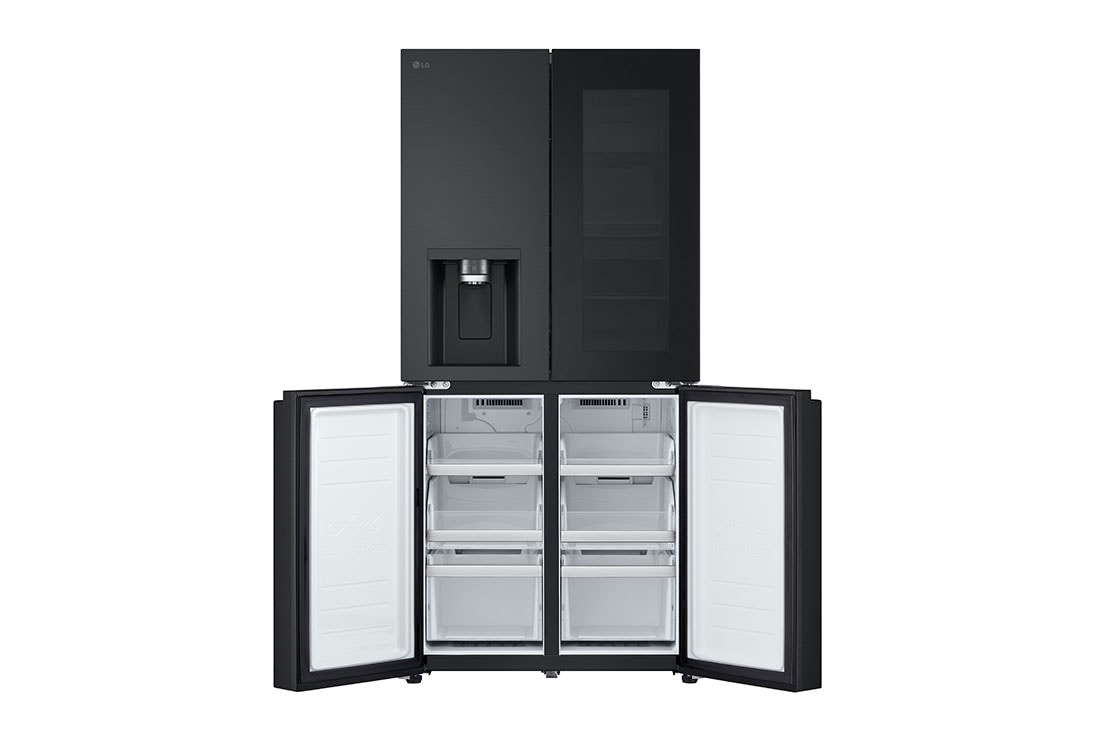 LG Ψυγείο Ντουλάπα Οριζόντιας Διάταξης (Multi Door)  Total No Frost με Instaview™ 178 x 83,5 cm , front view bottom door open without food, GMG860EPBE, thumbnail 13