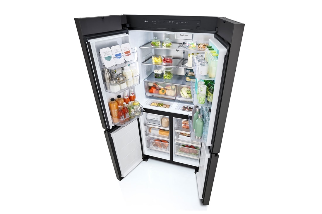 LG Ψυγείο Ντουλάπα Οριζόντιας Διάταξης (Multi Door) MoodUP™ Total No Frost με Instaview™ 186 x 91,4 cm, top view , GMV960NNME, thumbnail 11