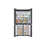 LG Ψυγείο Ντουλάπα Οριζόντιας Διάταξης (Multi Door) MoodUP™ Total No Frost με Instaview™ 186 x 91,4 cm, front open with food, GMV960NNME, thumbnail 3