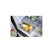 LG Ψυγείο Ντουλάπα Οριζόντιας Διάταξης (Multi Door) MoodUP™ Total No Frost με Instaview™ 186 x 91,4 cm, detailed  view of drawer , GMV960NNME, thumbnail 5