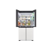 LG Ψυγείο Ντουλάπα Οριζόντιας Διάταξης (Multi Door) MoodUP™ Total No Frost με Instaview™ 186 x 91,4 cm, half door open with food , GMV960NNME, thumbnail 8