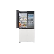 LG Ψυγείο Ντουλάπα Οριζόντιας Διάταξης (Multi Door) MoodUP™ Total No Frost με Instaview™ 186 x 91,4 cm, left door open with food , GMV960NNME, thumbnail 12