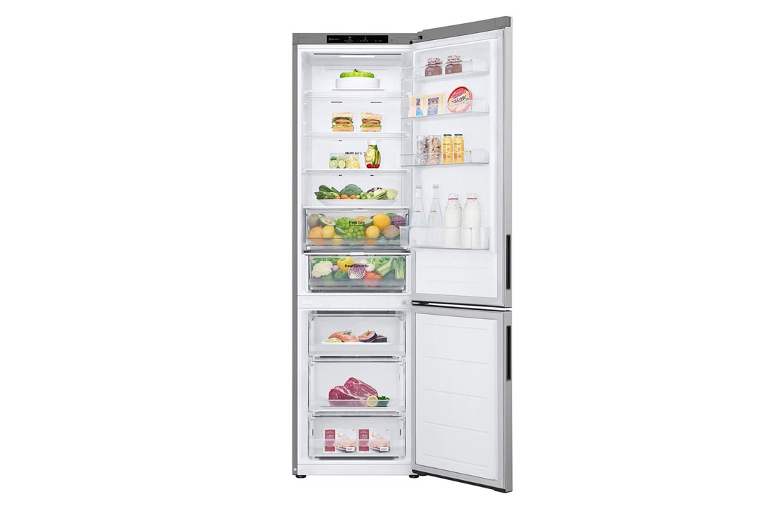 LG Ψυγειοκαταψύκτης Total No Frost 203 x 59,5 cm, Front all door open with food view, GBV22NCAPY, thumbnail 2