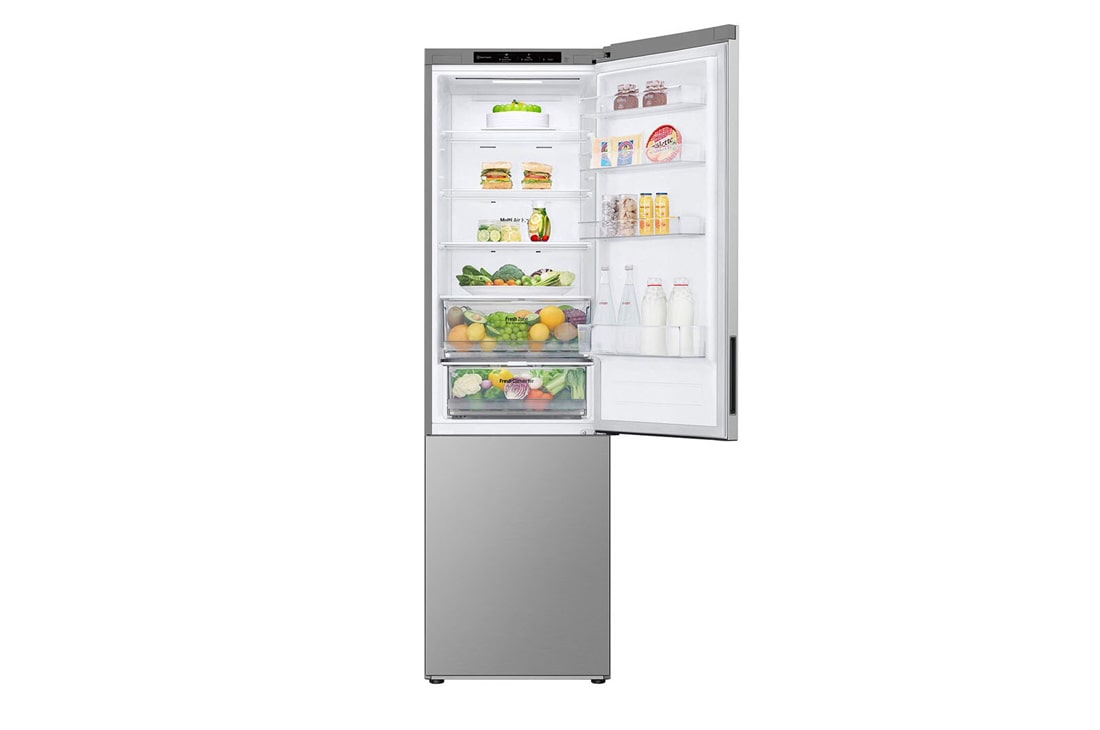 LG Ψυγειοκαταψύκτης Total No Frost 203 x 59,5 cm, Front top door open with food view, GBV22NCAPY, thumbnail 4