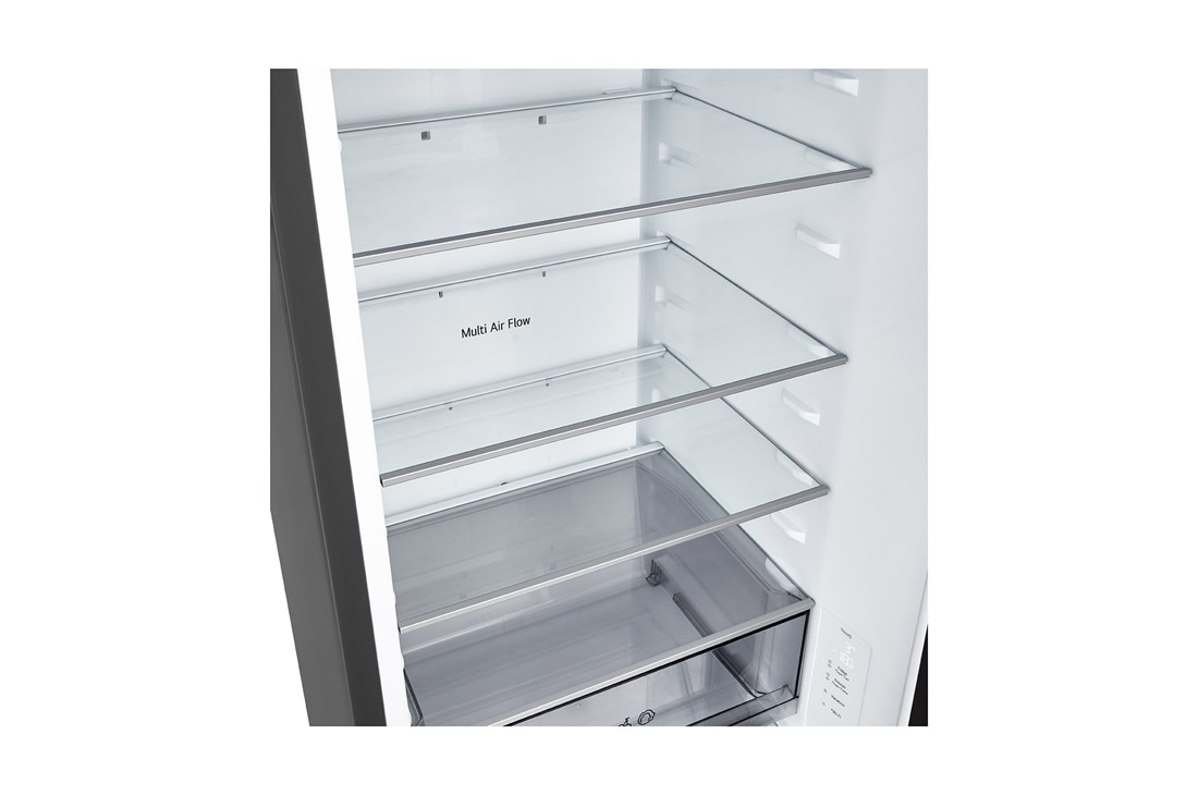 LG Ψυγειοκαταψύκτης Total No Frost 203 x 59,7 cm, LG ψυγειοκαταψύκτης όψη από μπροστά που δείχνει τον αεραγωγό DoorCooling+™, GBBSJ20EEP, thumbnail 8