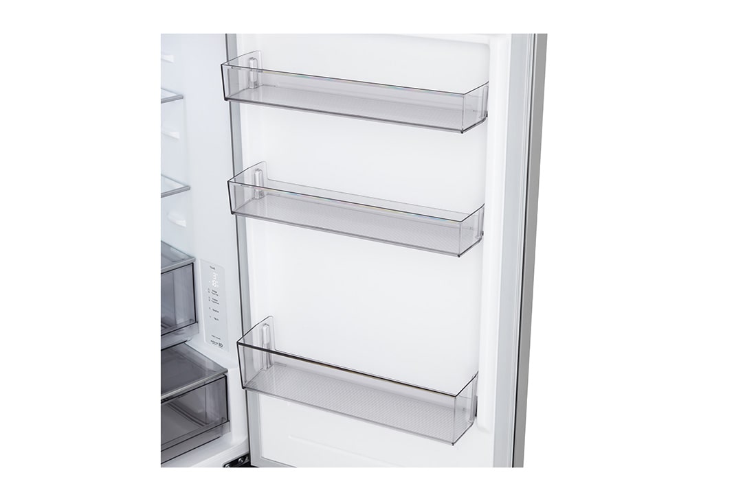 LG Ψυγειοκαταψύκτης Total No Frost 186 x 59,7 cm, LG ψυγειοκαταψύκτης πλάγια μπροστινή όψη που δείχνει τον εξωτερικό σχεδιασμό, GBBSJ10EPY, thumbnail 12