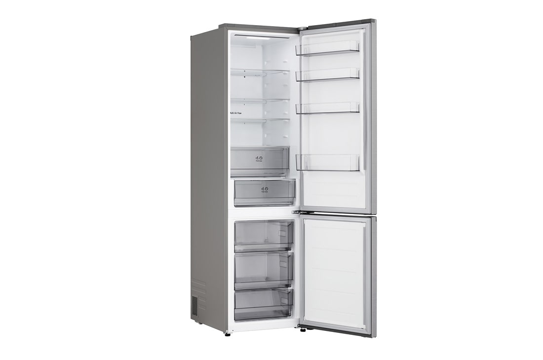 LG Ψυγειοκαταψύκτης Total No Frost με 203 x 59,5 cm, LG ψυγειοκαταψύκτης εντοιχισμένος σε σκούρα καφέ ντουλάπια με παράθυρο και καναπέ στα αριστερά και νεροχύτη στα δεξιά, GBBSJ21DPY, thumbnail 14